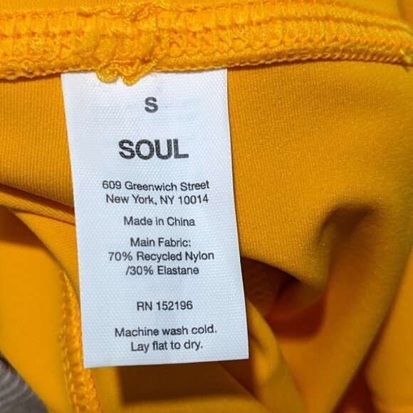 SoulCycle | Milestone High Rise logo Bike Short 8" in Orange - Picture 3 of 8